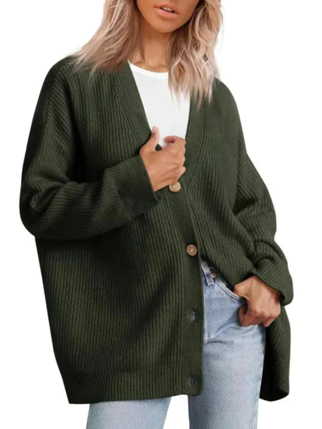 Autumn | Oversized Cardigan with Ribbed Knit Detail