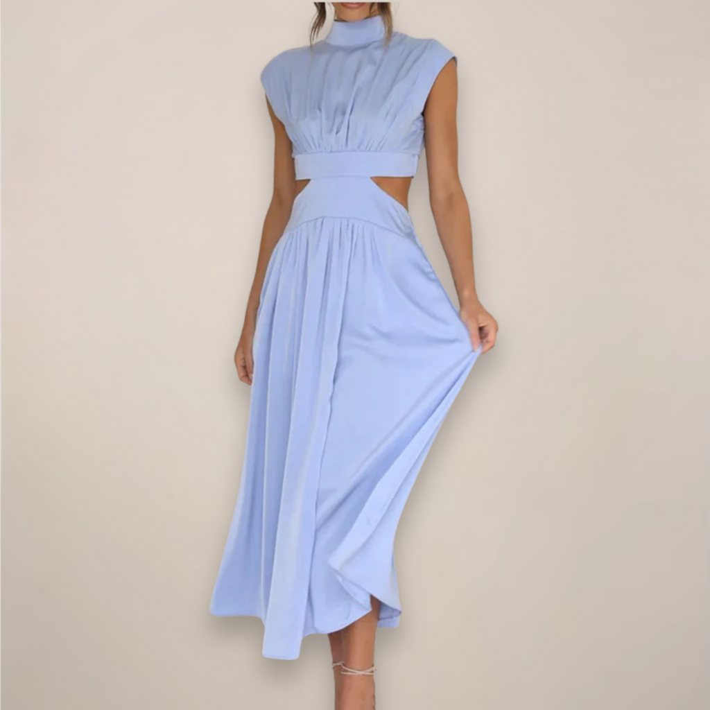Harriet™ | Chic Cap Sleeve Maxi Dress with Cut-Out Waist