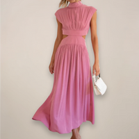 Harriet™ | Chic Cap Sleeve Maxi Dress with Cut-Out Waist