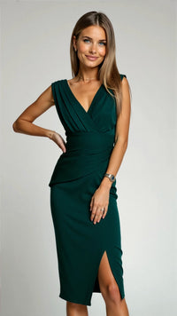 Cecily™ | Chic Slit Midi Dress for Special Occasions