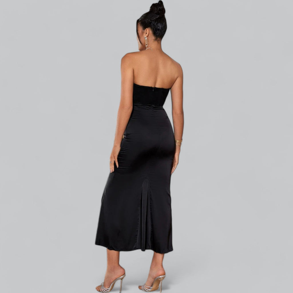 Ava™ | Velvet Strapless Corset Maxi Dress for Special Occasions