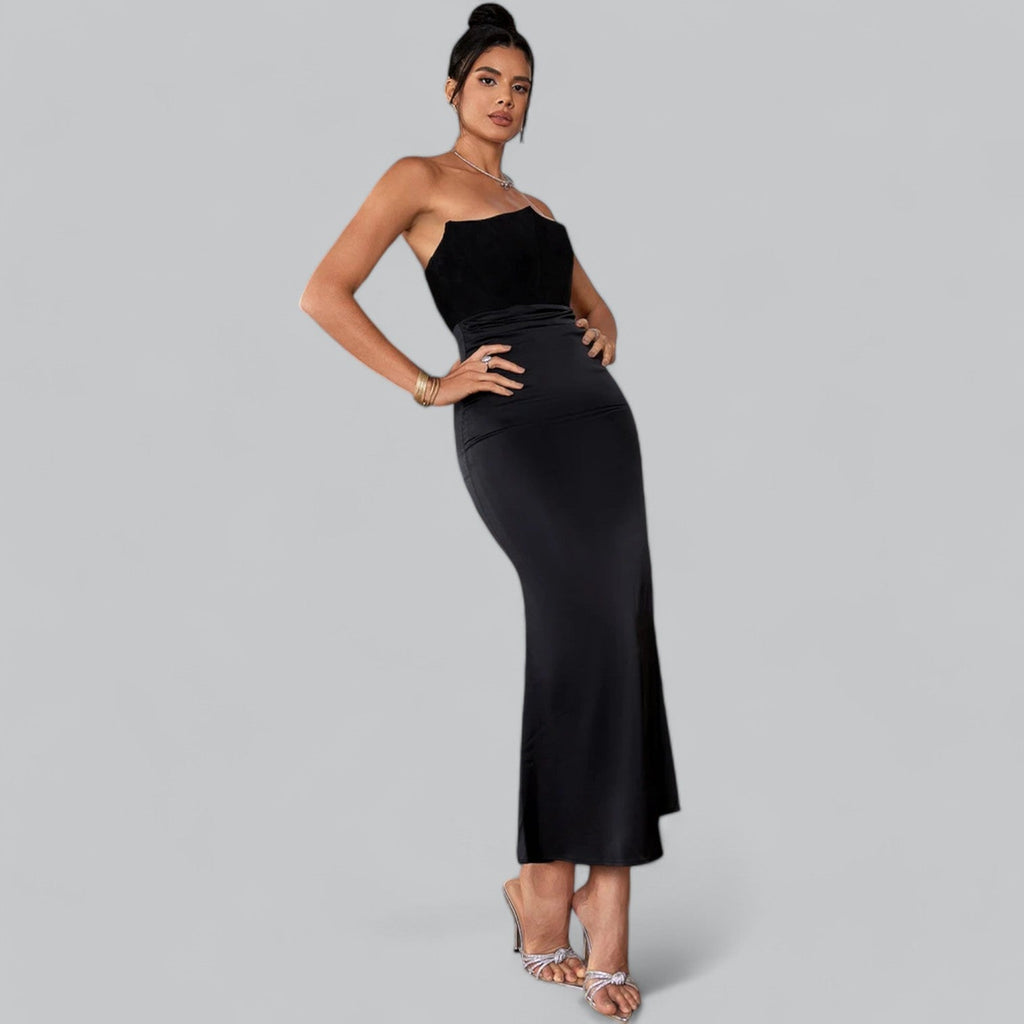 Ava™ | Velvet Strapless Corset Maxi Dress for Special Occasions