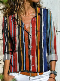 Isabelle™ | Women's Floral Print Long Sleeve Button-Down Blouse