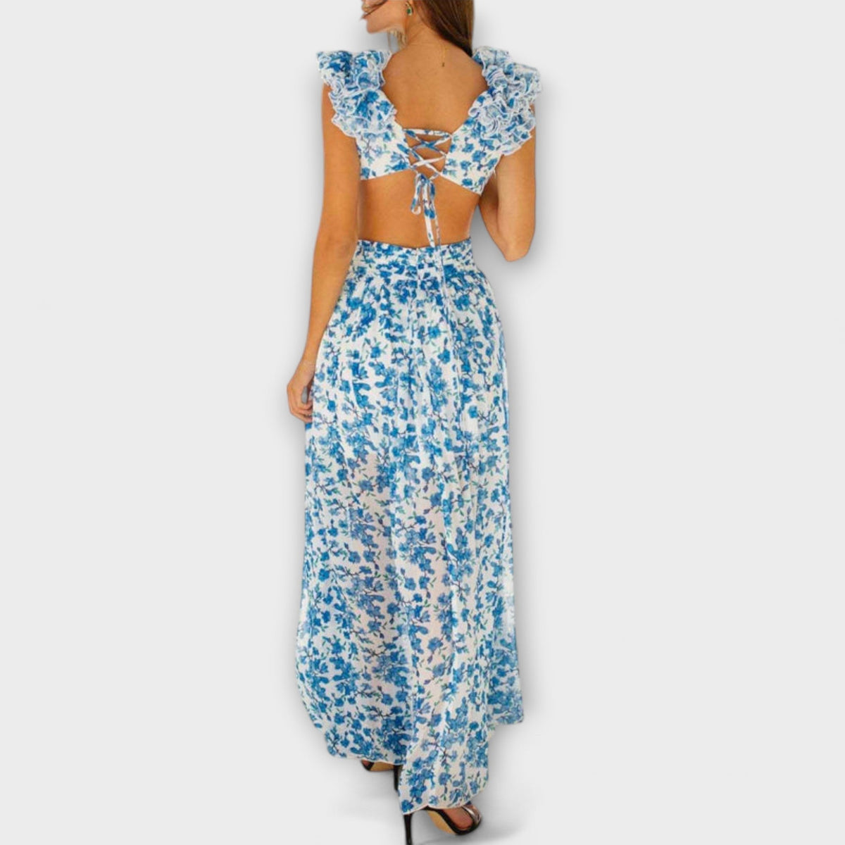 Style200™ | Elin - Chic Maxi Dress with Ruffled Hem for Any Occasion