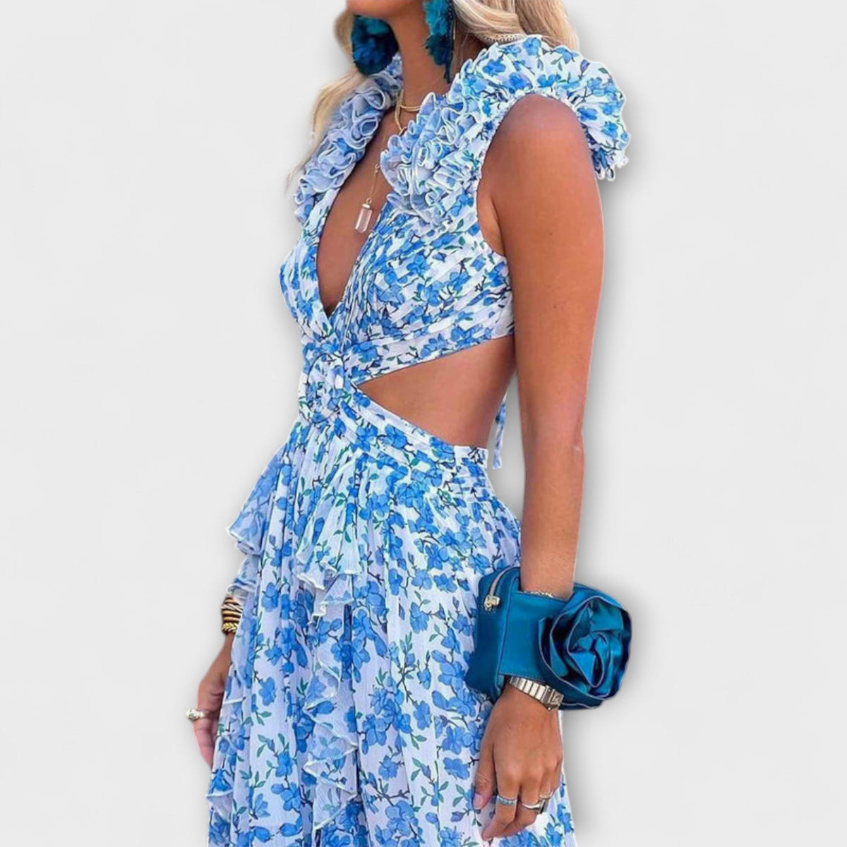Style200™ | Elin - Chic Maxi Dress with Ruffled Hem for Any Occasion