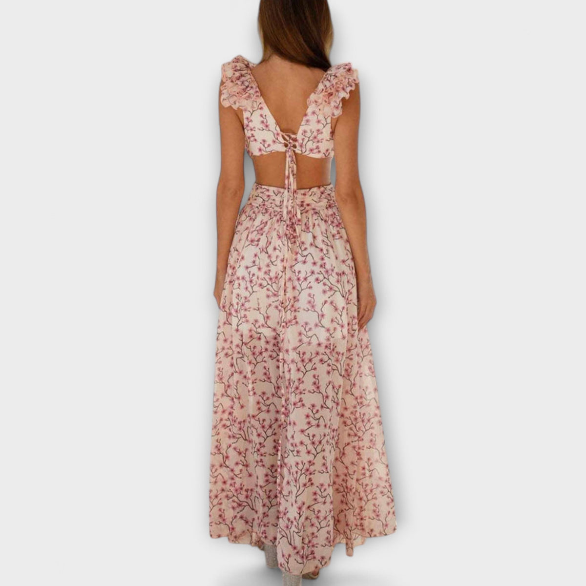 Style200™ | Elin - Chic Maxi Dress with Ruffled Hem for Any Occasion