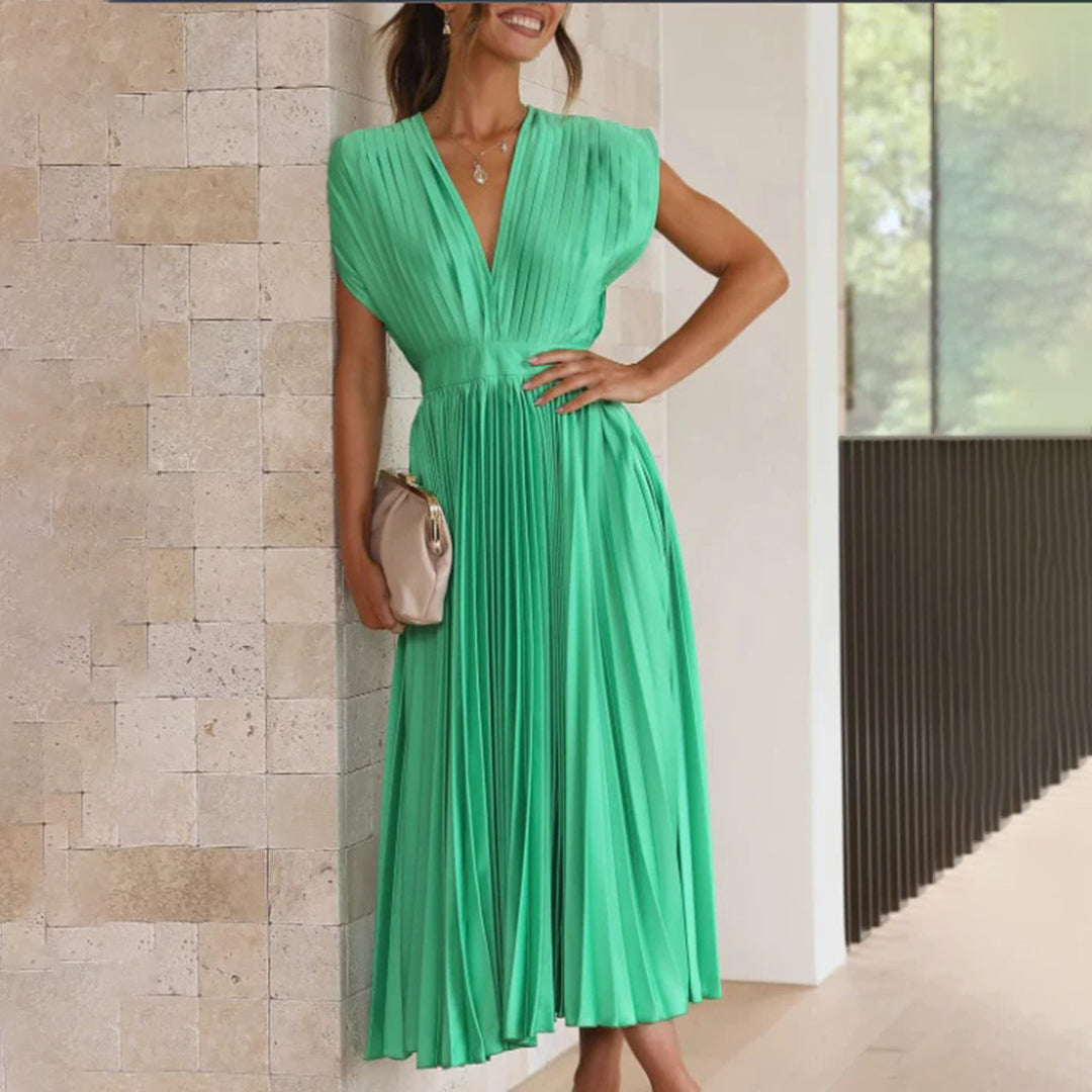 Camille | V-Neck Wedding Guest Midi Dress