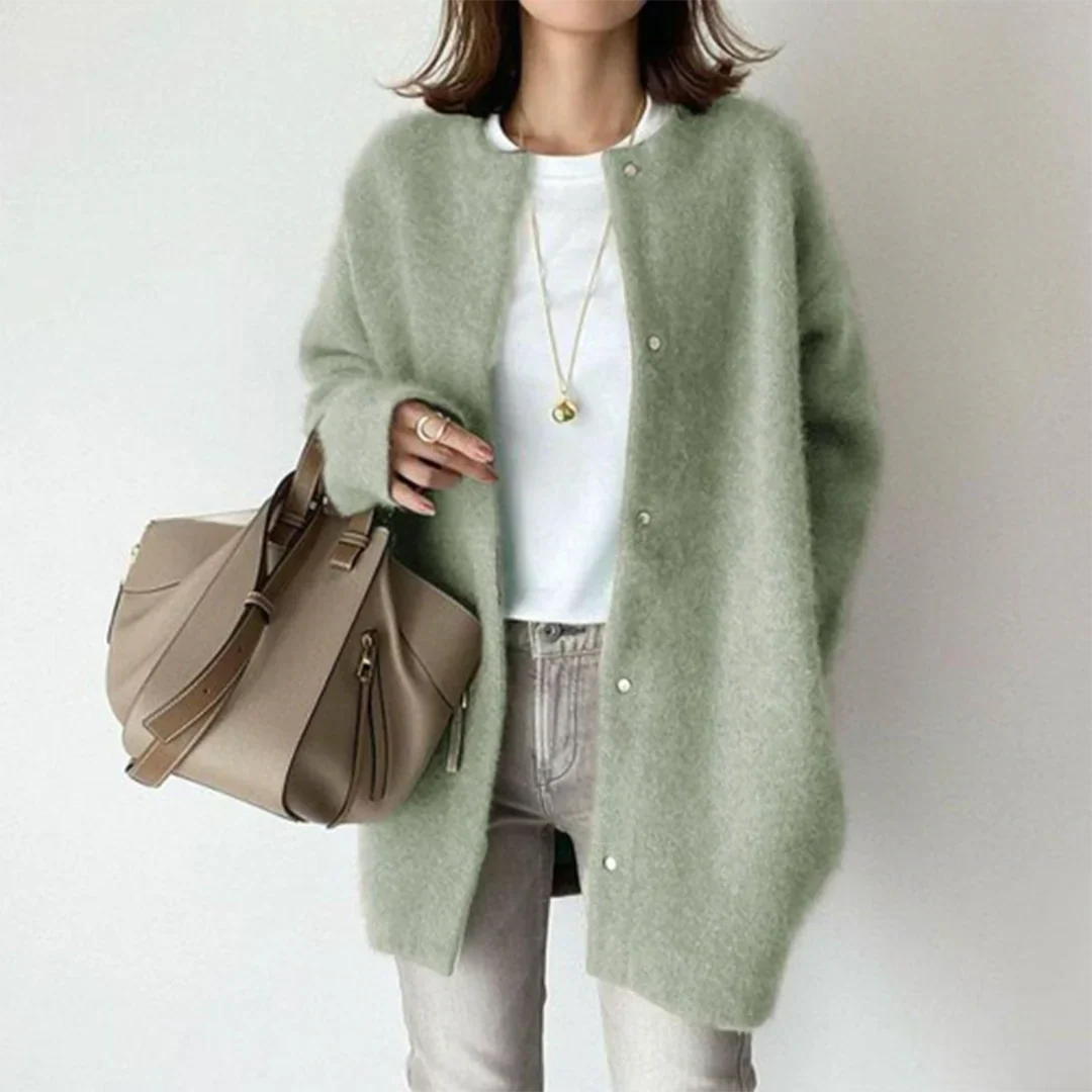 Harper | Long Cardigan with Snap Button Detail