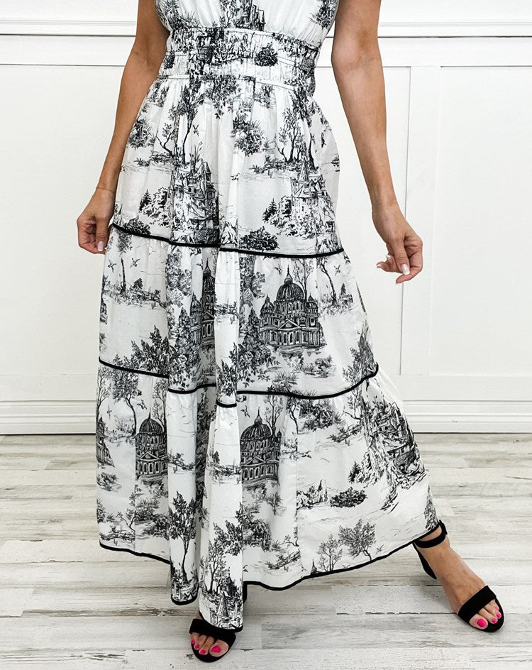 Eliza™ | Classic Toile Maxi Dress for Any Occasion