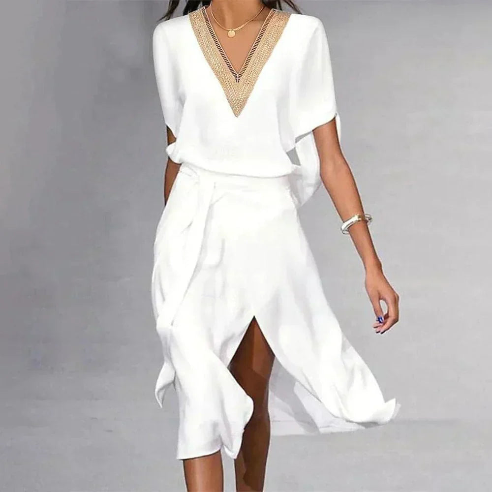 Allison™ | Women’s Summer V Neck Midi Dress
