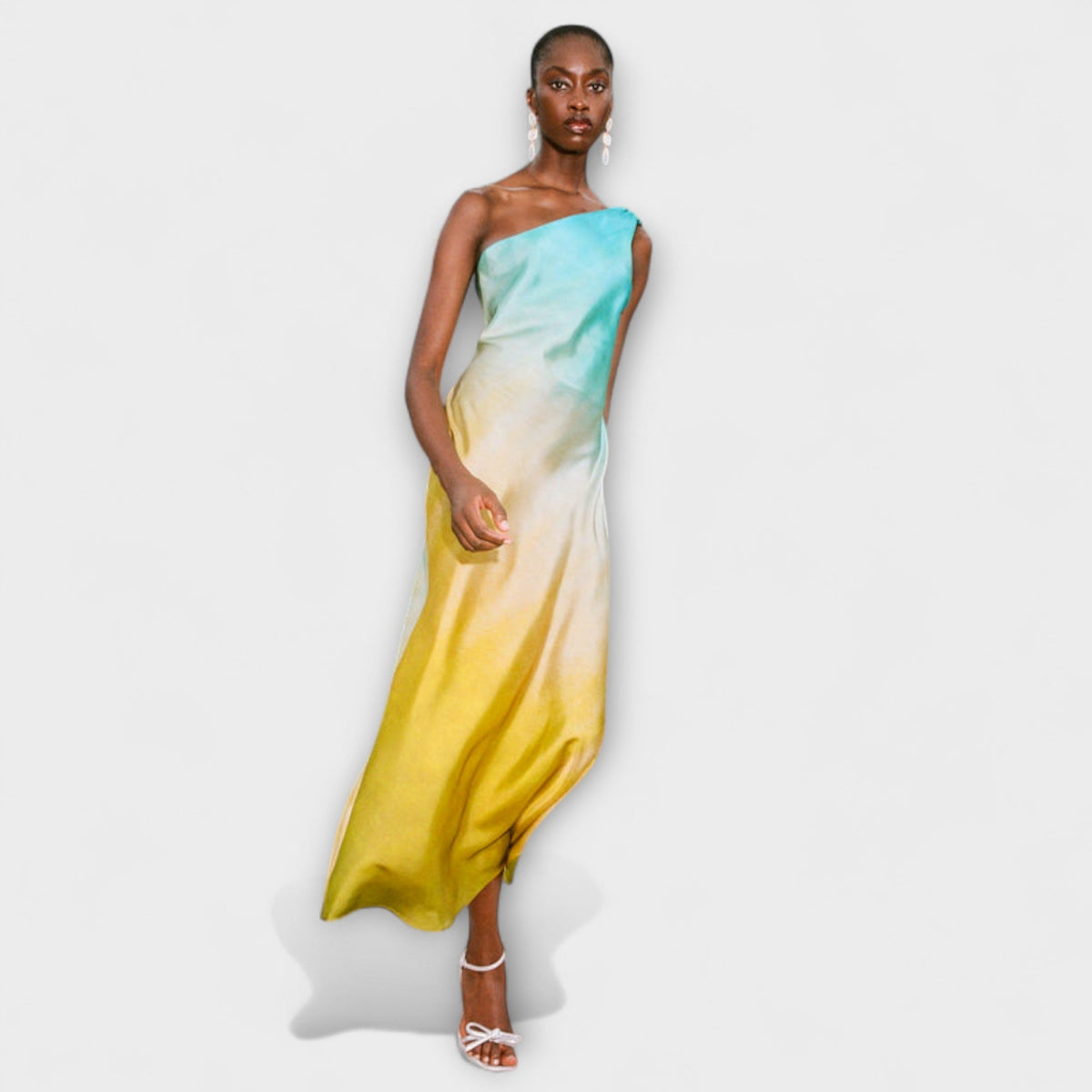 Style200™ | Arabella - Chic One-Shoulder Midi Dress for Any Occasion