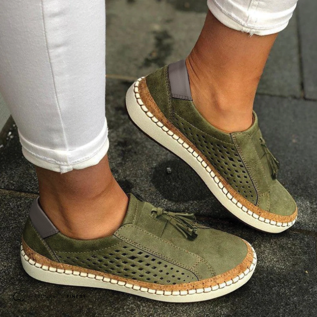 Claire - Stylish Perforated Slip-On Footwear for Everyday Wear