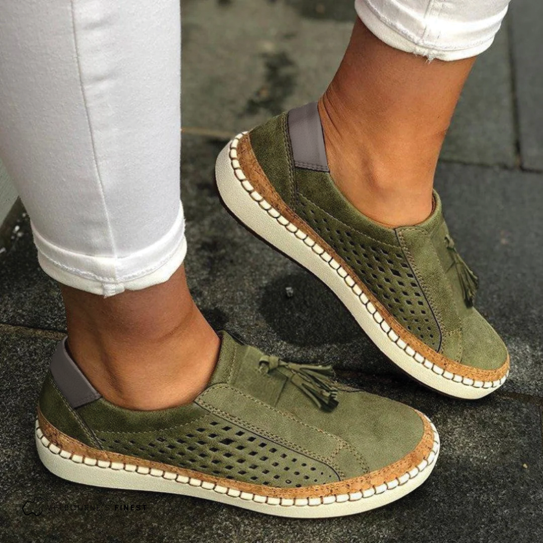 Claire - Stylish Perforated Slip-On Footwear for Everyday Wear