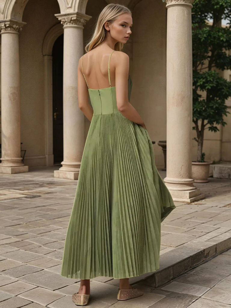 Sonya™ | Sculpted Pleated Maxi Dress
