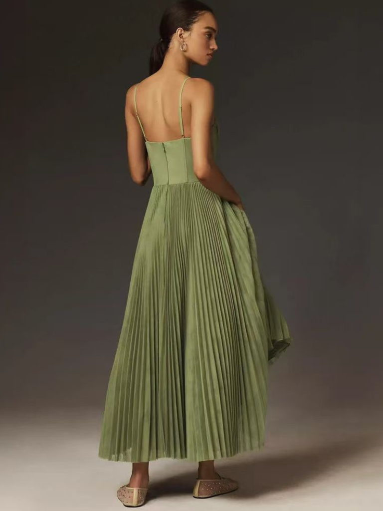 Sonya™ | Sculpted Pleated Maxi Dress
