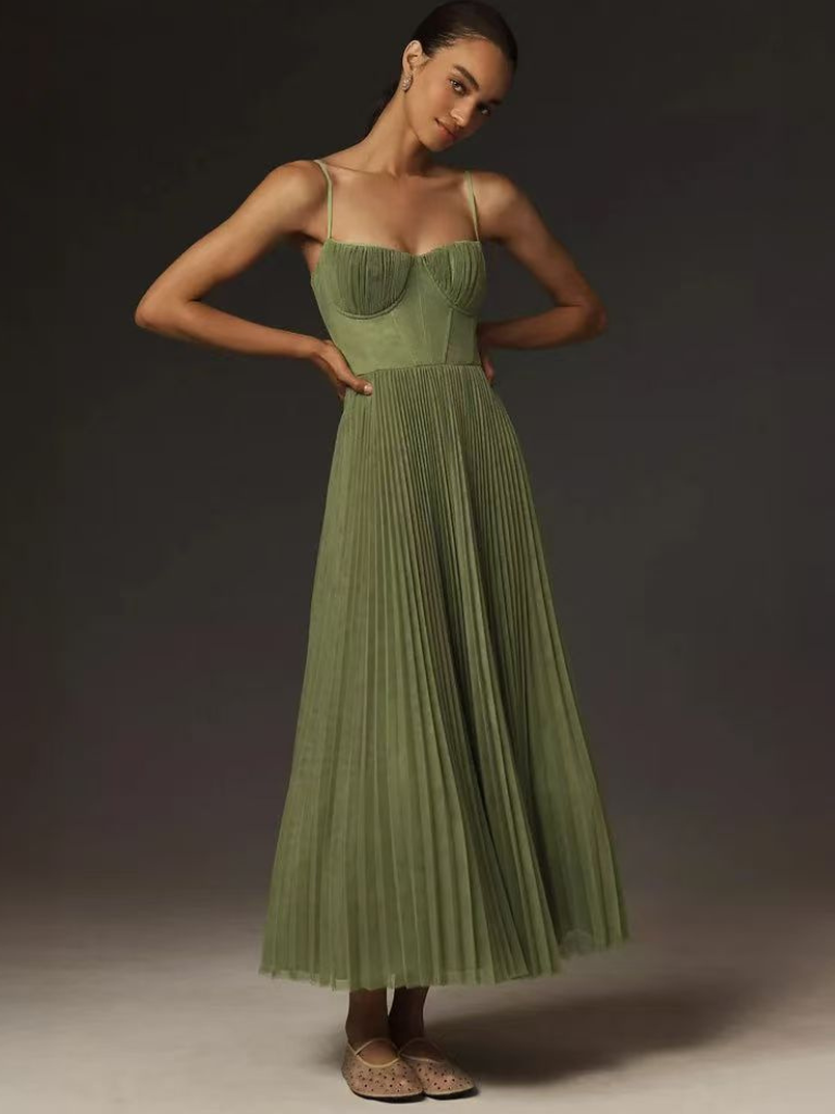 Sonya™ | Sculpted Pleated Maxi Dress