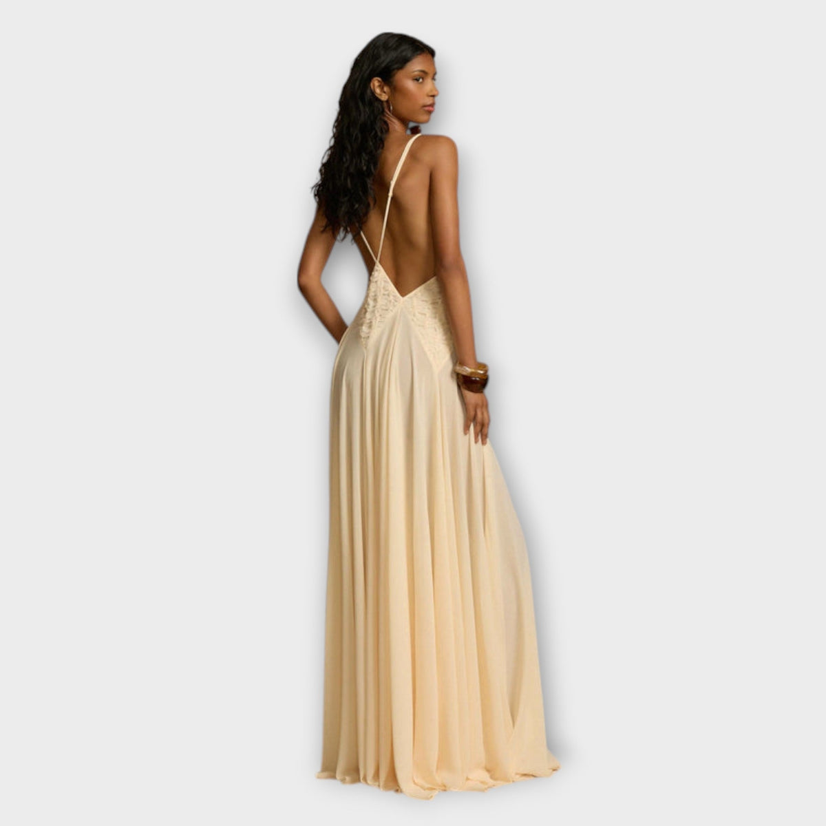 Style200™ | Chic Maxi Dress with Deep V-Neck for Any Occasion