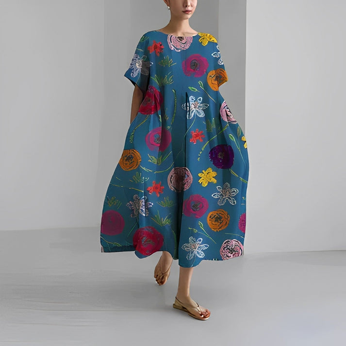Isabella™ | Women Relaxed Style Flower Midi Dress