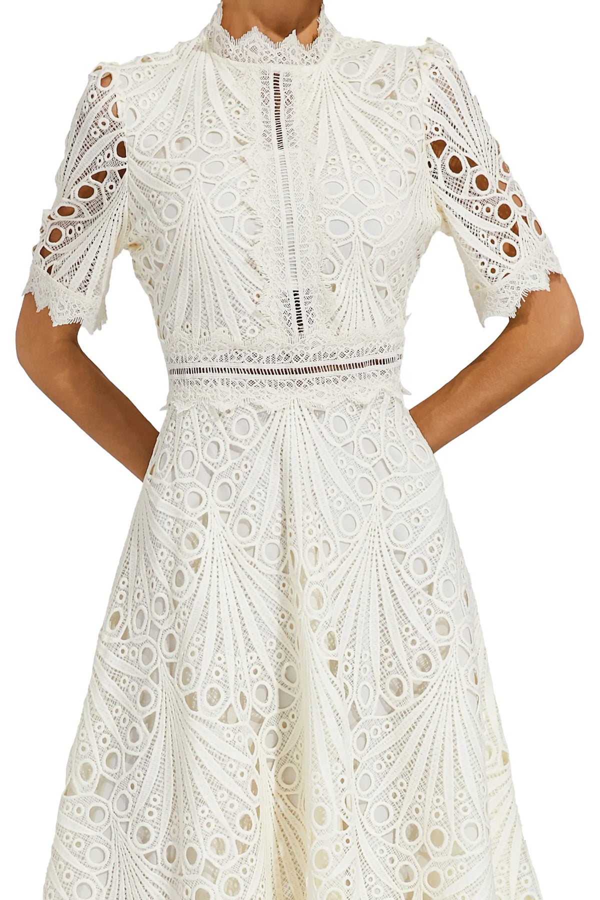 Mirabel™ | Chic Lace Midi Dress for Weddings & Events