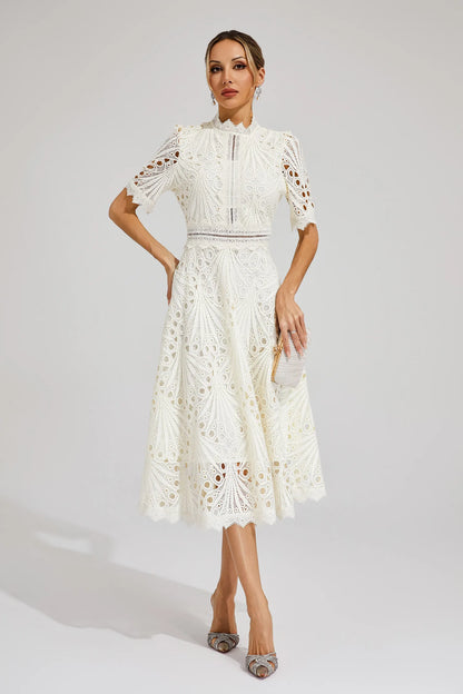 Chic Lace Midi Dress for Weddings & Events