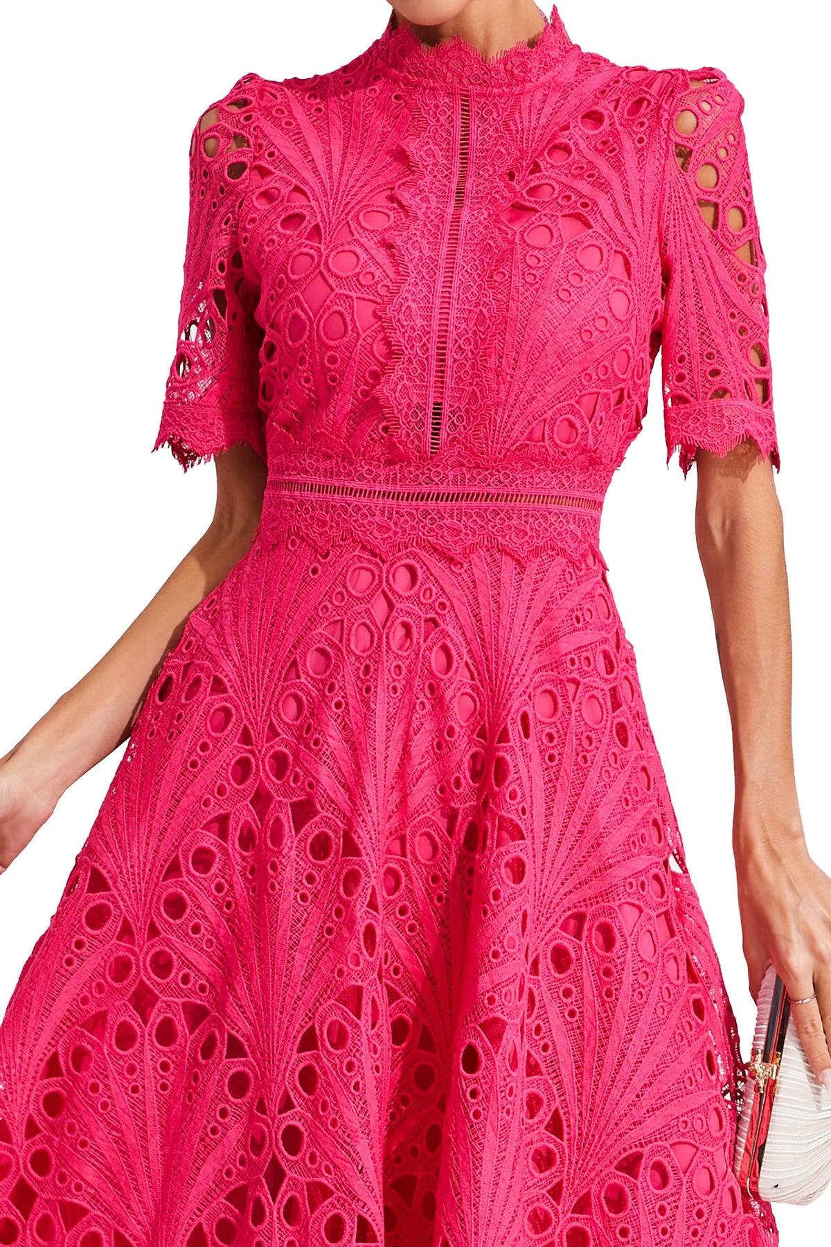 Mirabel™ | Chic Lace Midi Dress for Weddings & Events
