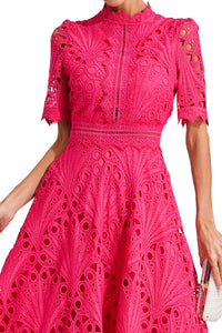 Mirabel™ | Chic Lace Midi Dress for Weddings & Events