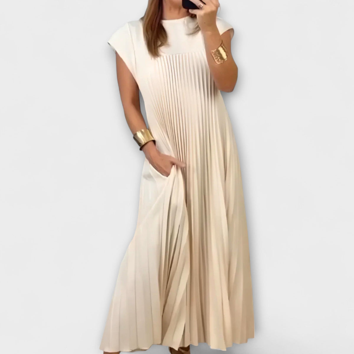 Style200™ | Zairelle – Chic Pleated Dress for Any Occasion
