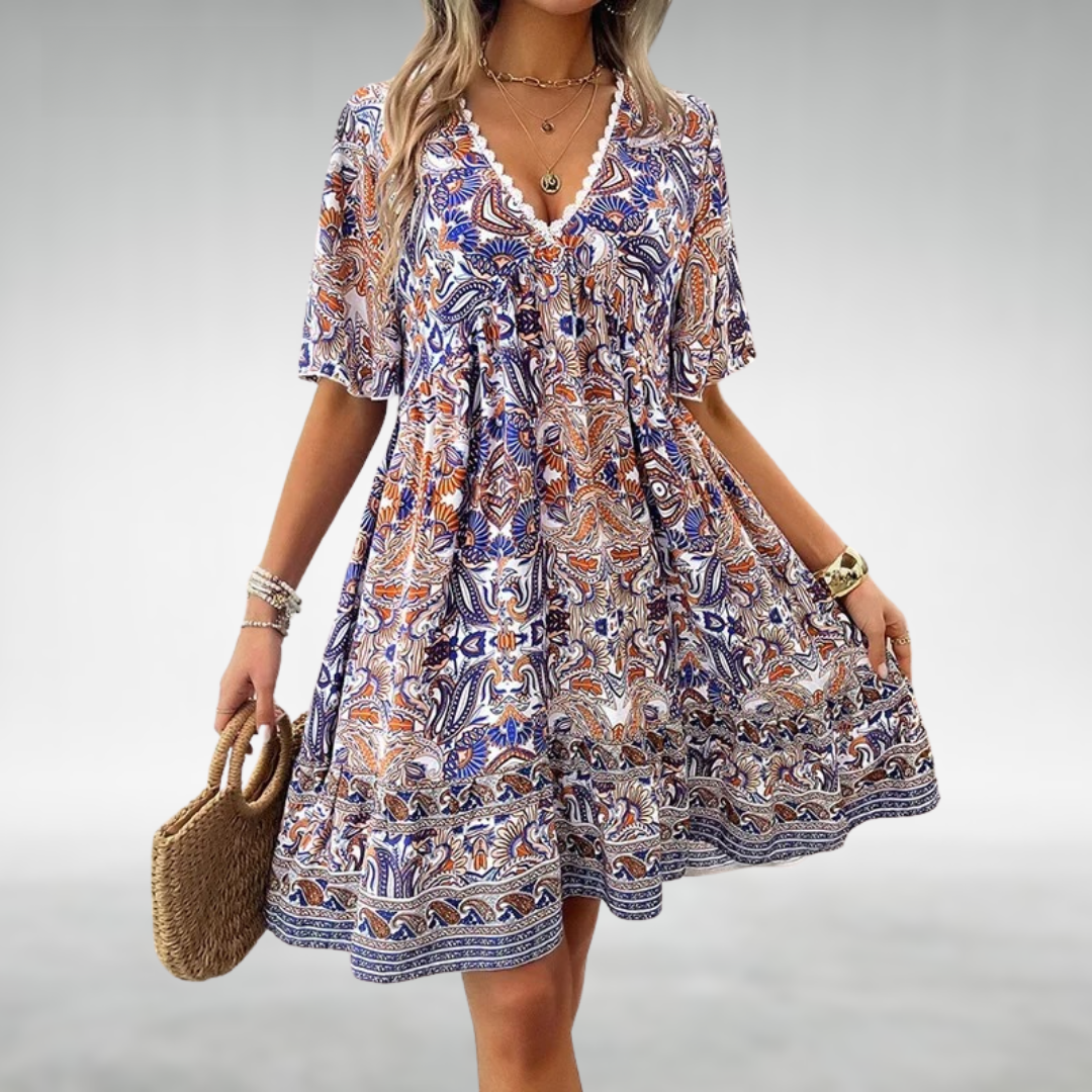 Olivia™ | Women Summer Boho Paisley Mini Dress
