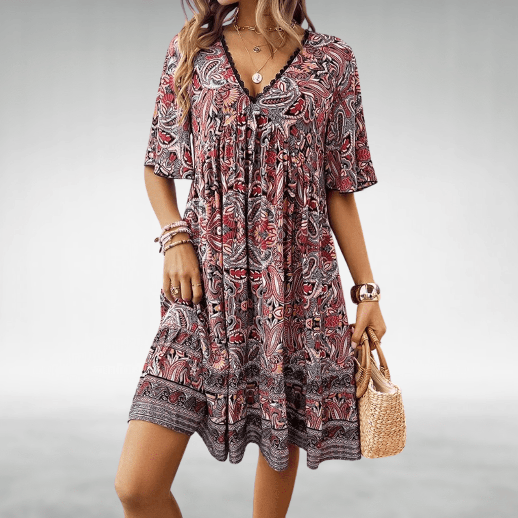 Aria™ | Mayamo Bennett Boho Swing Dress - Chic Cotton Style for Any Occasion