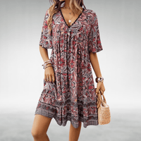 Aria™ | Mayamo Bennett Boho Swing Dress - Chic Cotton Style for Any Occasion