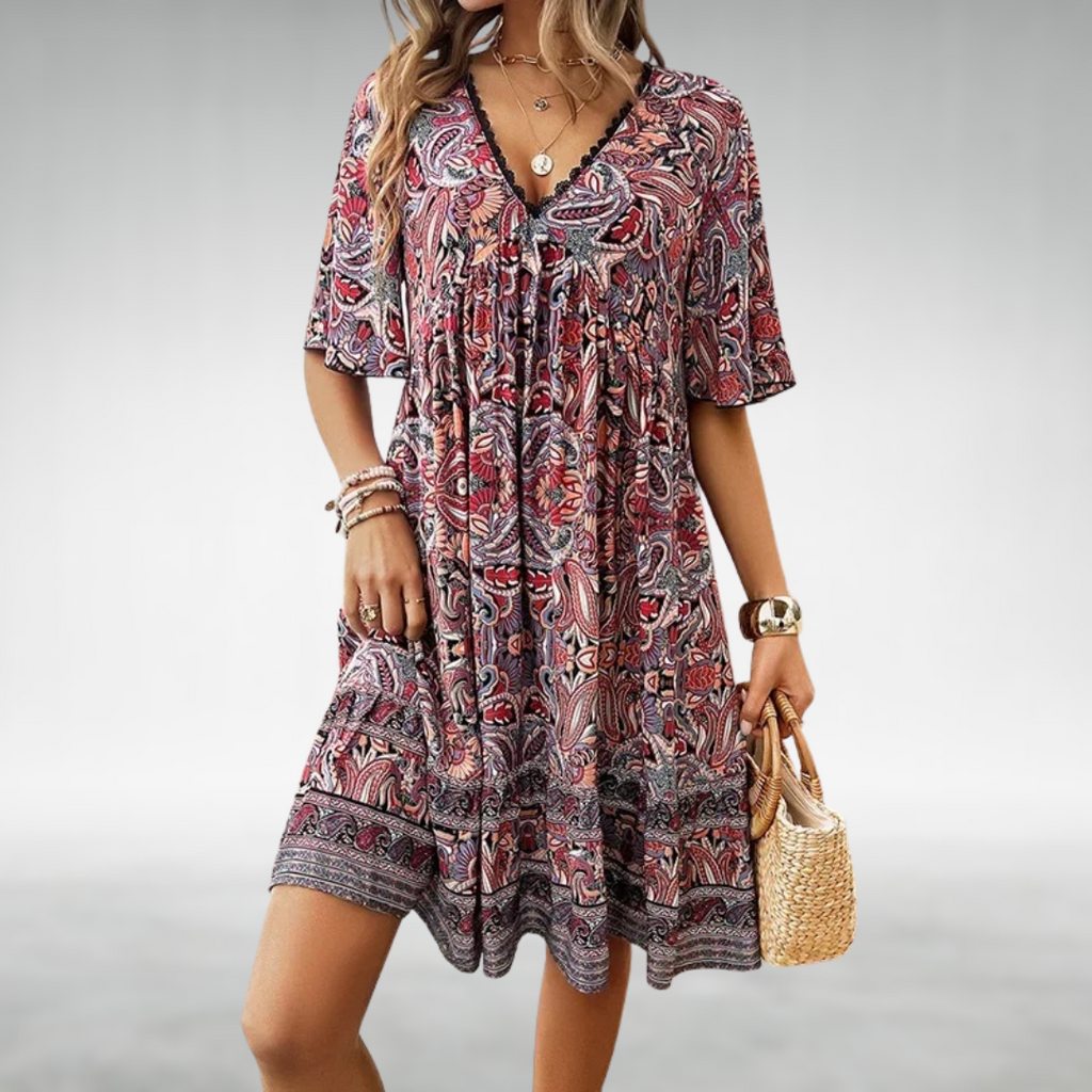 Olivia™ | Women Summer Boho Paisley Mini Dress