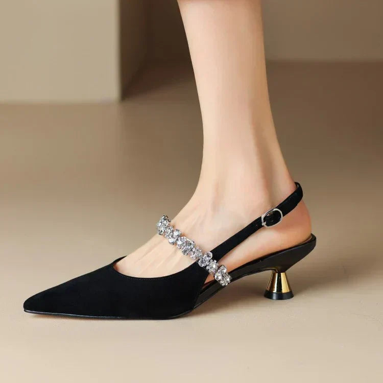 Seraphina™ | Women's Crystal Strap Slingback Heels Pointed Toe Pumps