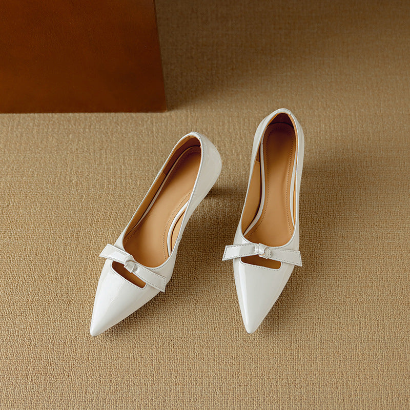 Rosalind™ | Women's Bow Detail Pumps Pointed Toe Kitten Heel Shoes