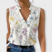 Nina™ | Women's Sleeveless Wrap V-Neck Top Collared Blouse