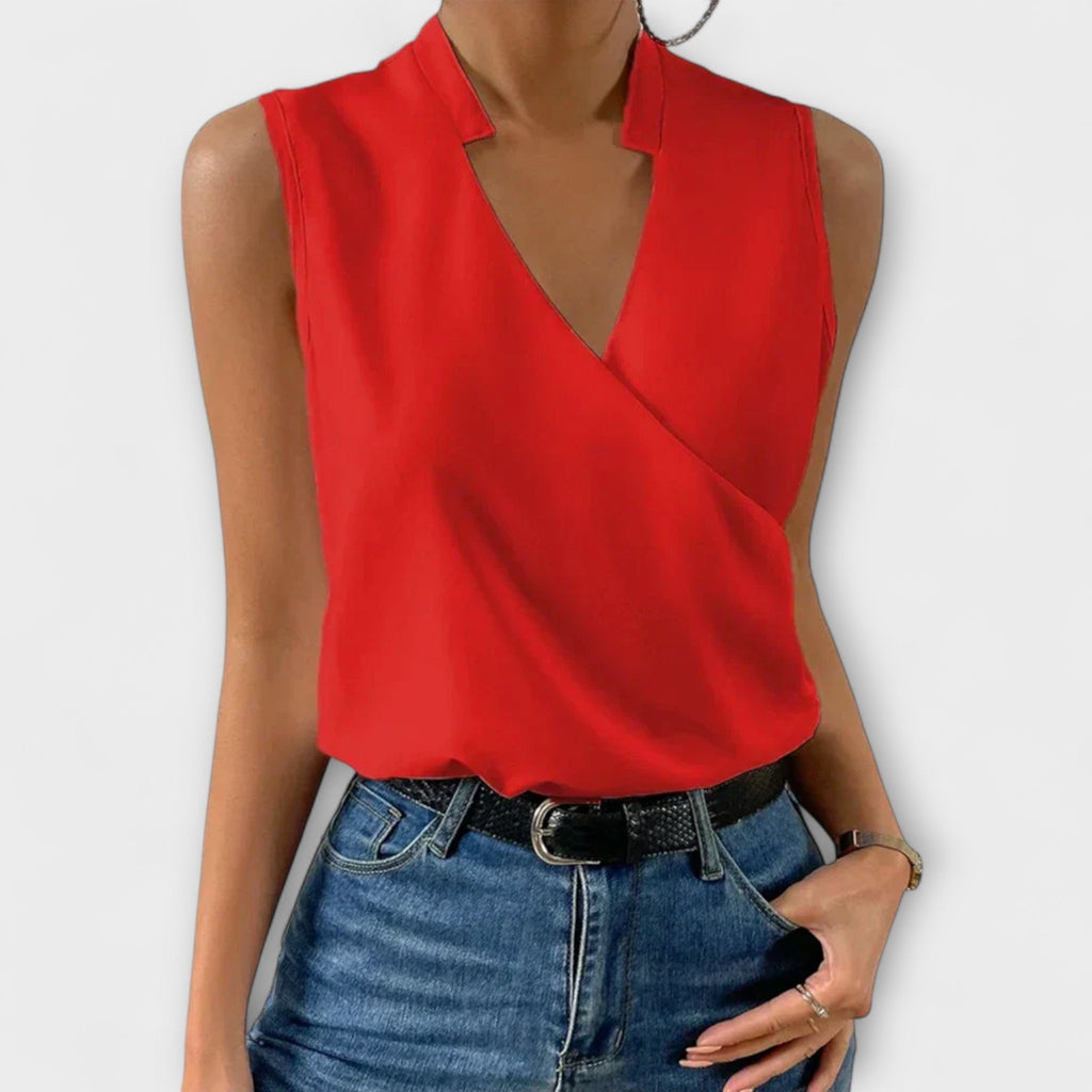 Loretta™ | Chic V-Neck Blouse for Any Occasion
