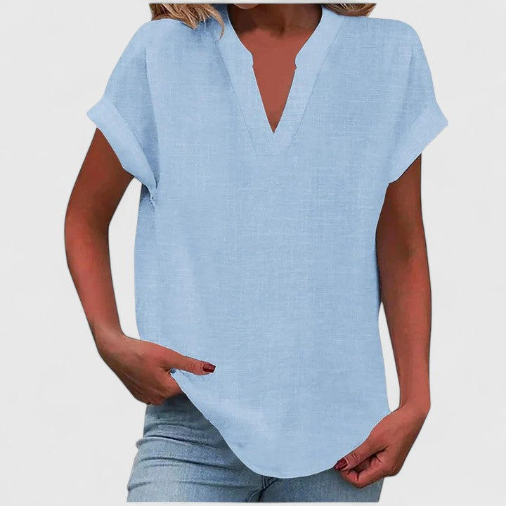 Xavinah™ | Chic V-Neck Blouse for Everyday Wear