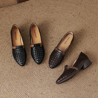 Dorothea™ | Woven Strap Block Heel Loafers