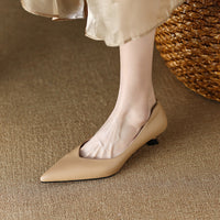 Camille™ | Women's Pointed Toe Pumps Low Kitten Heel Slip On Shoes