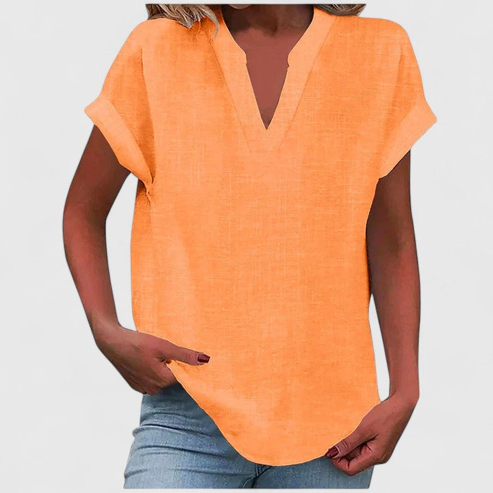 Xavinah™ | Chic V-Neck Blouse for Everyday Wear