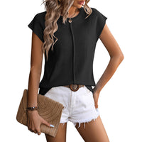Penny™ | Women's Cap Sleeveless Top Button Neck Summer