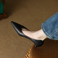 Camille™ | Women's Pointed Toe Pumps Low Kitten Heel Slip On Shoes