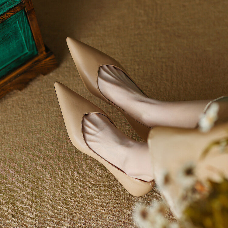 Camille™ | Women's Pointed Toe Pumps Low Kitten Heel Slip On Shoes