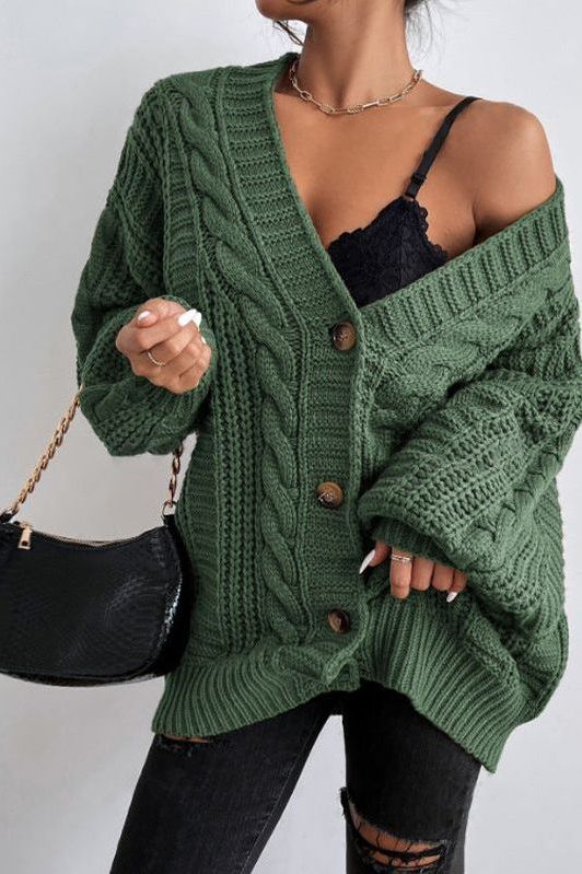 Marigold | Oversized Cardigan with Cable Knit Texture