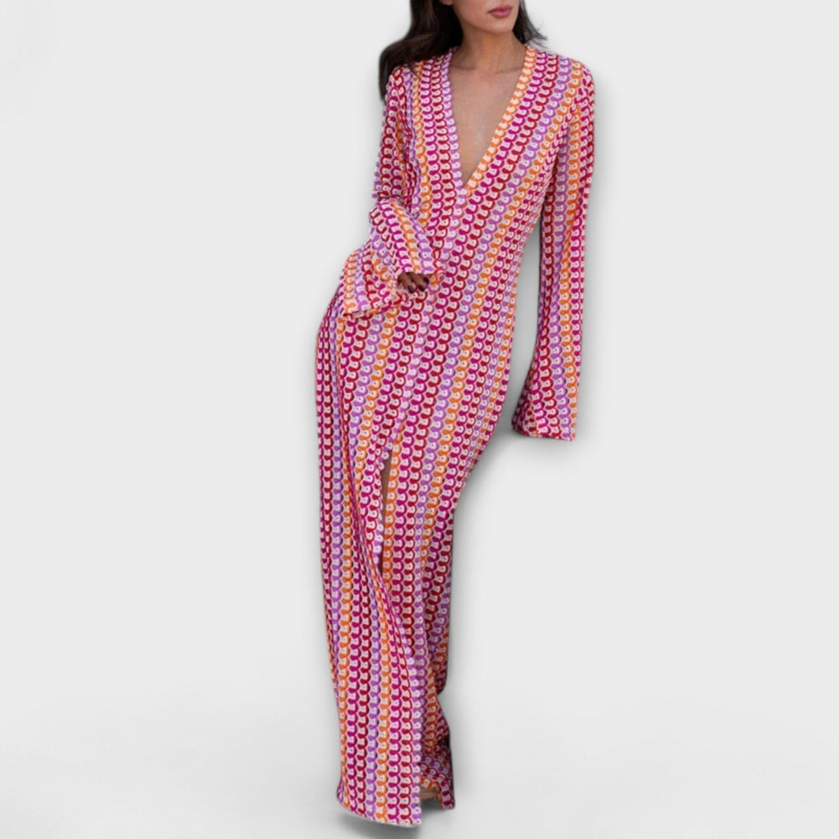 Style200™ | Elina V-Neck Maxi Dress for Summer Getaways