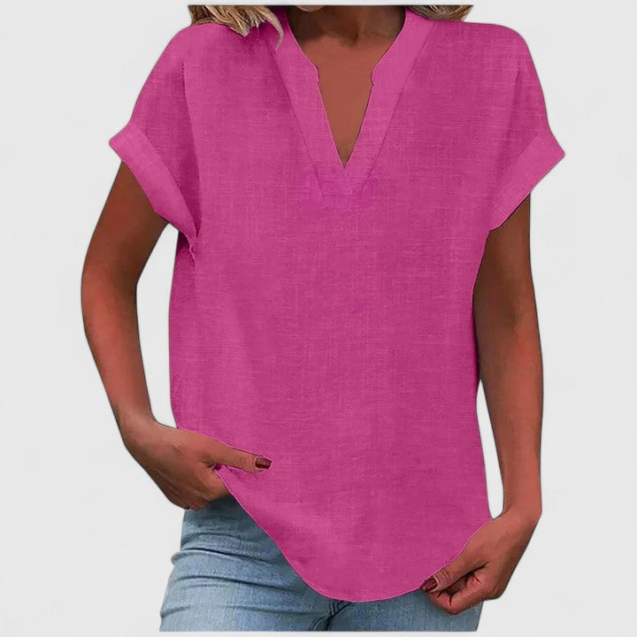 Xavinah™ | Chic V-Neck Blouse for Everyday Wear