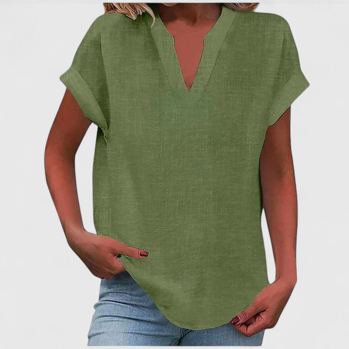 Xavinah™ | Chic V-Neck Blouse for Everyday Wear