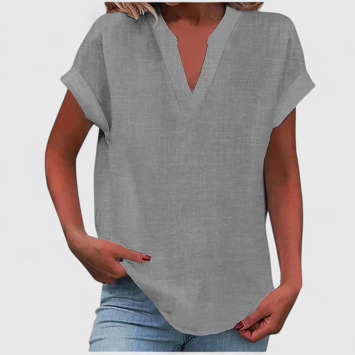 Xavinah™ | Chic V-Neck Blouse for Everyday Wear