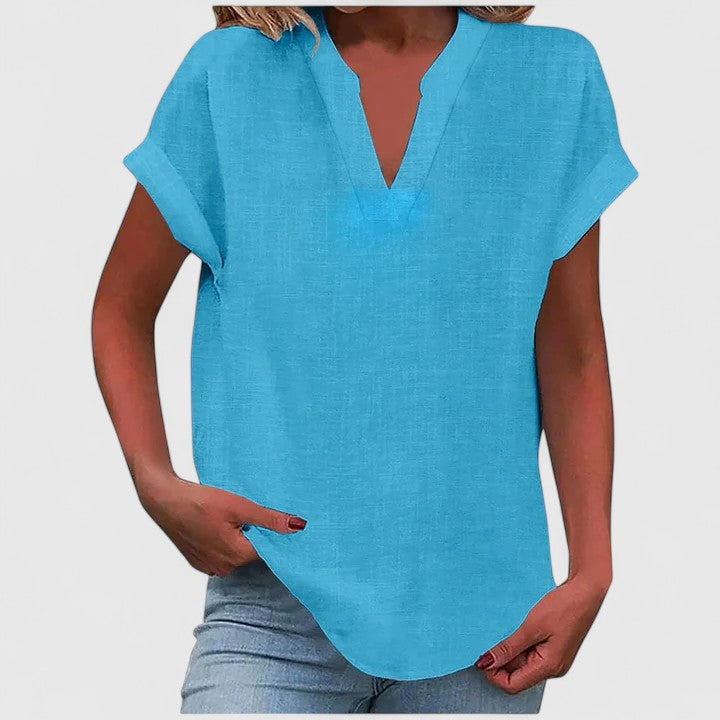 Xavinah™ | Chic V-Neck Blouse for Everyday Wear
