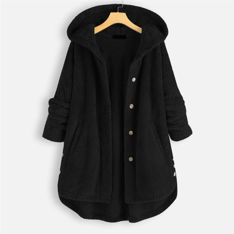 Sage | Long Cardigan with Fuzzy Hooded Detail