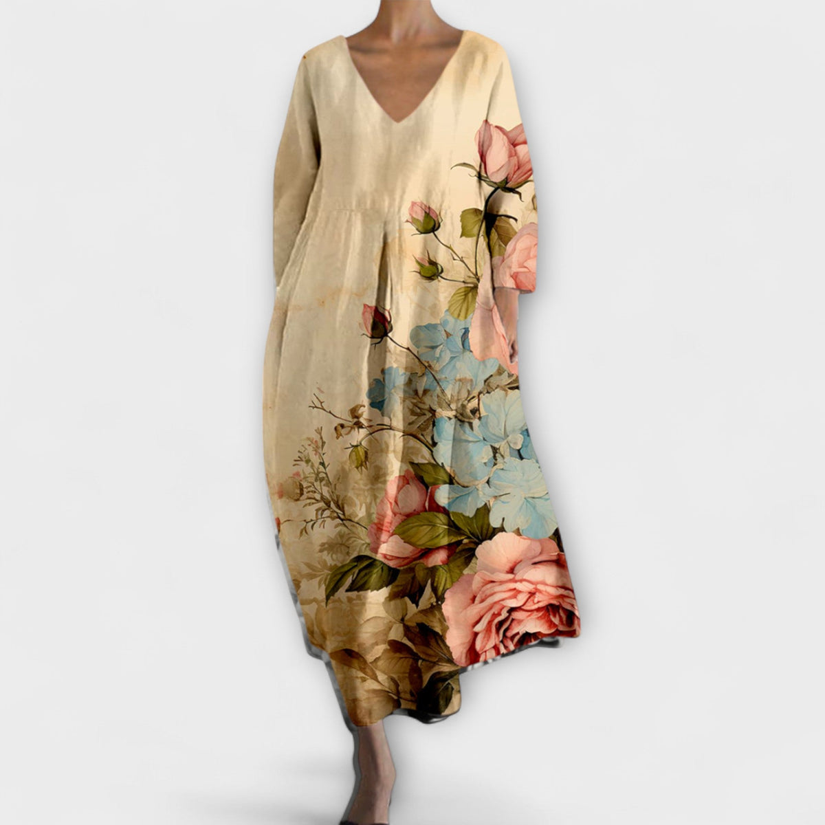 Style200™ | Vibrant V-Neck Maxi Dress for Every Occasion
